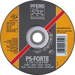 Disc de polizat pt otel si fonta, A30PPS, 115x7,2mm, curbat, Pferd