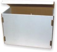 Container arhivare carton ondulat alb,  cu capac, dimensiuni