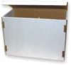Container arhivare carton ondulat alb,  cu capac,