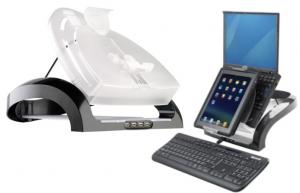 Smart Suites Multimedia Workstation - suport laptop pentru birou, hub 4xUSB 2.0