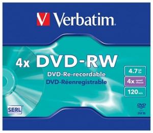 DVD-RW 4x, 4,7 GB Matt Silver, Slim Case