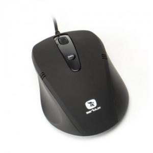 Mouse optic cu fir, 4 butoane, 1000/1600dpi, USB 2.0, negru