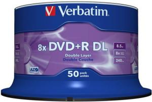 DVD+R Double Layer 8.5GB 8X Matt Silver Surface, Spindle 50