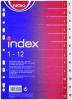 Index plastic numeric 1-12, set