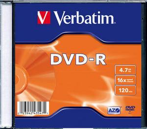 DVD-R, 16x, 4.7GB, 120min, matt silver, Slim Case