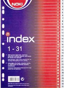 Index plastic numeric 1 31