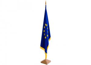 Drapel Uniunea Europeana pentru interior, din matase, cu franj pe margine si canaf la colturi.
