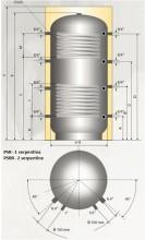 Rezervor Puffer cu o serpentina  PSR 1000  - 1000 litri
