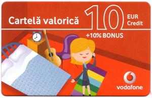 Cartela Prepaid VODAFONE 10 Euro.