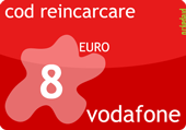 Cod reincarcare cartela Prepaid VODAFONE 8 Euro.