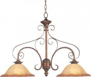 Candelabru KL2648 Flet 2 Klausen/Primanova 2x60W E27 metal maro rustic, sticla multicolora