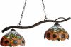 Suspensie KL1778 Linda/2 Klausen/Primanova 2x60W E27 metal maro antic, sticla multicolora