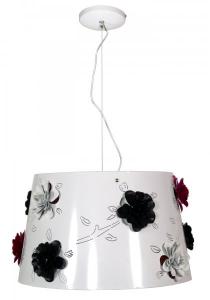 Pendul Candellux ROSA 1x60W E27 metal alb cu flori rosii si negre 31-27149