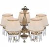 Candelabru KL7103 Burma 5 Klausen/Primanova 5x40W E14 metal bronz + cristal K9, textil crem