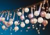 Instalatie brad de Craciun 1,5 m cu led-uri albe si perle albe si roz 22034
