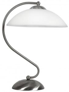 Lampa birou Candellux Lido 1x60W E27 standard, nichel mat alb 41-72187 cu bec gratuit
