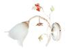 Aplica Candellux AGAVA 1x40W E14 alb auriu patinat cu frunze, flori visinii si sticla alba 21-12138