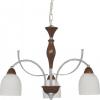 Candelabru KL7116 Oran 3 Klausen/Primanova 3x60W E27 metal crom + imitatie lemn, sticla alba