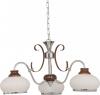 Candelabru KL7109 Gabon 3 Klausen/Primanova 3x60W E27 metal crom + imitatie lemn, sticla alba