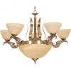 Candelabru KL7037 Alexia 5+3 Klausen/Primanova 8x60W E27 metal bronz, sticla crem