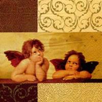 Servetel decorativ 'Two winged angels'