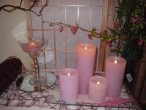 Lumanare decorativa cu led, 8cm, cul.roz