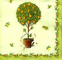 Servetel decorativ "Citro sinensis green"
