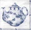 Servetel decorativ "Tea for two white blue"