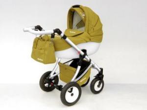 Carucior Pentru Copii 3 In 1 Mykids Amber Green-White