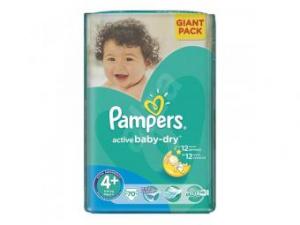 Scutece PAMPERS GIANT PACK 4 PLUS ACTIVE BABY Pentru Copii