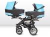 Carucior pentru gemeni mykids twinni blue 3 in 1