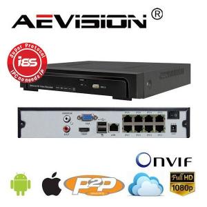 NVR 8 canale full HD si PoE Aevision AE-N6100-8EP/48