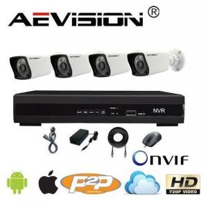 Kit 4 camere IP 1.3MP cu NVR Aevision AE-N6100-4ET-720P