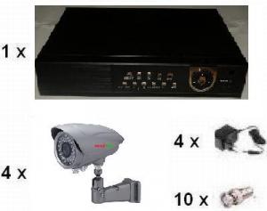 Sisteme supraveghere video PRO1419 : DVR 4 canale 100/100FPS + 4 camere supraveghere BIG-513SNH480TVL