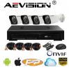 Kit 4 camere IP full HD 2MP cu NVR Aevision AE-N6100-4ET-2MP