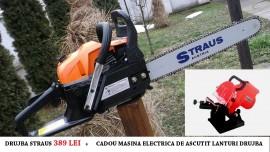 Drujba-motofierastrau STRAUS AUSTRIA 3,8 cp-53cc-+cadou masina de ascutit lanturi