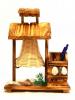 Lampa clopotel din lemn cu suport