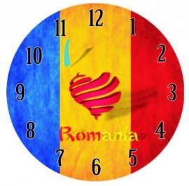 Ceas de perete-Romania cu steag MGS2647