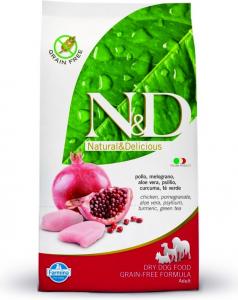 N&D Grain Free Adult Mini Pui si Rodie 7 kg + recompensa Prime Hide Chicken Chips 100gr