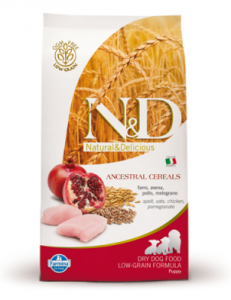 N&D Low Grain Puppy Large Breed Pui si Rodie 12kg + recompensa Prime Hide Chicken Chips 100gr