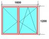 Fereastra 2 canate, aluminiu, bariera, alb, l=1.6m, h=1.2m, 1 canat