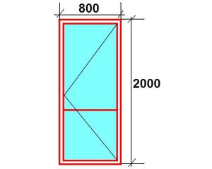 USA BALCON, PVC, 5 CAMERE, ALB, L=0.8M, H=2.0M, BATANTA