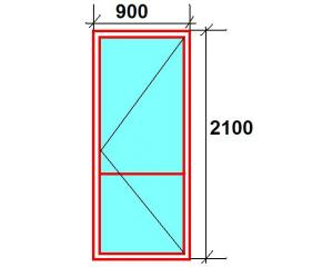 USA EXTERIOR 1 CANAT PVC, 5 CAMERE, ALB, L=0.9M, H=2.1M, BATANTA