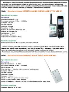 Detector wireless GDT007 SCANNER MICROFOANE SPY RF LCD R1