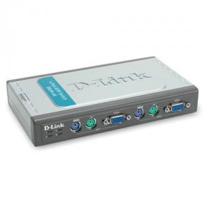 D-Link KVM 4-Port Switch, Connect up to 4 CPUs to one Keyboard, Video and Mouse-DKVM-4k