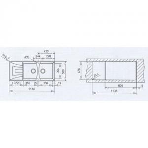 Teka TEGRANITE  UNIVERSO 80 PLUS GT 2B1D, Verde smarald-88365