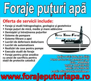 Singura companie de foraje puturi de apa din Sibiu