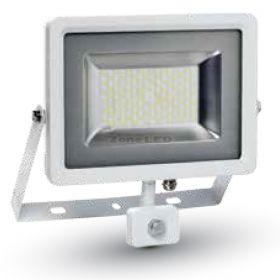 Proiector LED 50W   Corp Alb SMD cu Senzor