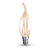 Bec LED - 4W Filament  E14 Candle Tail Amber Cover 2700K