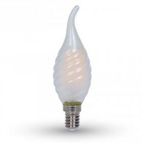 Bec LED - 4W Filament  E14 Frost Cover Twist Candle Tail